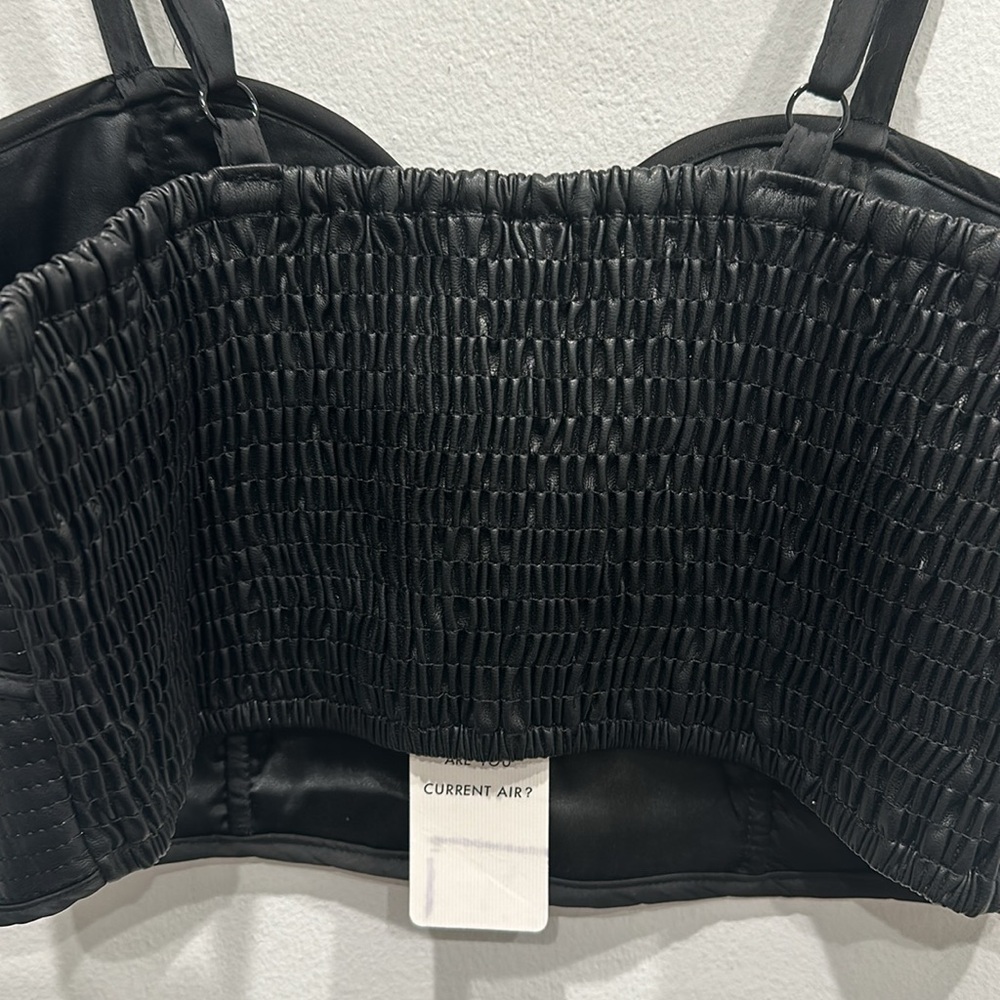 Current Air vegan faux leather bustier tank top bralette black size Medium NWT - Picture 8 of 11